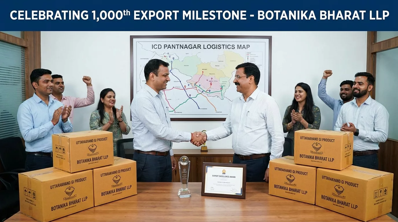 Export achievements — Uttarakhand GI catalog, shipments from Rudrapur | Botanika Bharat LLP Uttarakhand Top Exporting Company